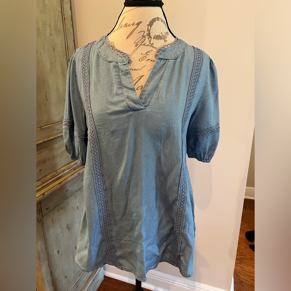 Blue Jean Top w/ lacy touch